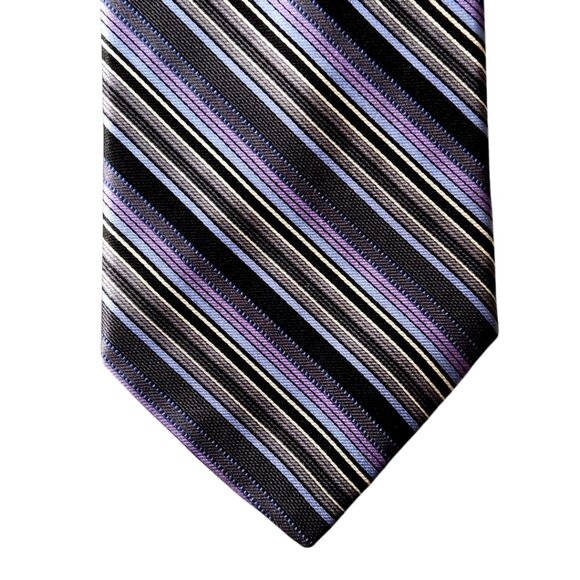Bachrach Necktie Tie Mens Multicolor Striped Silk Made in USA Designer - Picture 1 of 5